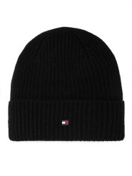 Tommy Hilfiger Czapka Th Flag AM0AM14535 Czarny. Czarne czapki damskie Tommy Hilfiger, na zimę, bez wzorów, z kaszmiru. Za 369.99 zł.