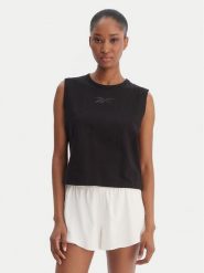 Reebok Top Erica RK25499CCW Czarny Relaxed Fit. Czarne topy damskie Reebok, m, bez wzorów, z bawełny, bez kołnierzyka, bez ramiączek. Za 69.99 zł.
