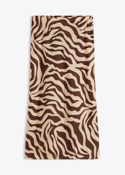 Spódnica midi z lejącej satyny. Brązowe spódnice damskie bonprix, bez wzorów, z satyny, eleganckie, midi. Za 79.99 zł.