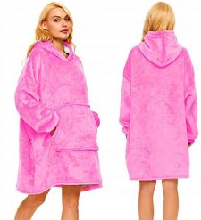 Bluza Koc OVERSIZE Futrzak 2W1 Gruba XXL KOCOBLUZA Z Kapturem Różowa. Czerwone bluzy damskie xxxxxxxxxxxxxxxx Verk Group (Verk), xxl, bez wzorów, bez ramiączek, z kapturem. Za 49.99 zł.