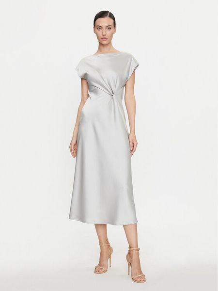 Dixie Sukienka koktajlowa ALAZPBH Szary Regular Fit. Szare sukienki damskie Dixie, s, bez wzorów, z syntetyku, wizytowe, bez kołnierzyka, bez ramiączek. Za 279.99 zł.