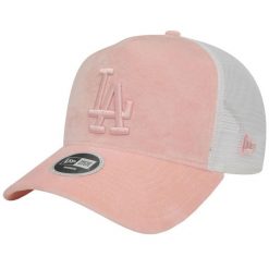 Czapka z daszkiem damska Wmns LA Dodgers Velour Trucker Cap. Czerwone czapki damskie New Era, na lato, bez wzorów, z materiału, sportowe. Za 149.99 zł.