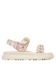 Aldo Sandały Gemima 14190497 Biały. Białe sandały damskie Aldo, bez wzorów, z materiału, bez obcasa, na płaskiej podeszwie, bez zapięcia. Za 459.99 zł.