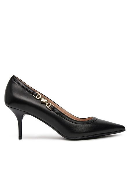 LOVE MOSCHINO Czółenka JA10507G1MIA0000 Czarny. Czarne czółenka damskie Love Moschino, bez wzorów, ze skóry, bez obcasa, bez zapięcia. Za 699.99 zł.