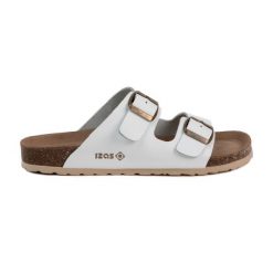 Sandały ergonomiczne DURTAL W ze skóry z podeszwą EVA i możliwością dopasowania. Białe sandały męskie IZAS, na lato, bez wzorów, ze skóry, street, bez zapięcia. Za 265.17 zł.