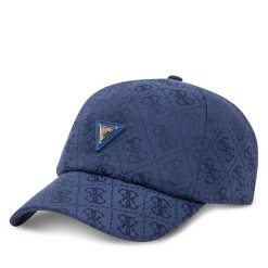 Czapka z daszkiem Guess. Niebieskie czapki damskie Guess, z aplikacjami. Za 109.99 zł.