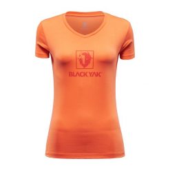 Koszulka turystyczna damska Blackyak SENEPOL LOGO z krótkim rękawem. Brązowe bluzki damskie BLACK YAK, s, bez wzorów, sportowe, bez kołnierzyka, bez ramiączek. Za 99.99 zł.