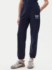 PINKO Spodnie dresowe Plumcake 104790 A2G8 Granatowy Regular Fit. Niebieskie spodnie dresowe damskie Pinko, bez wzorów, z bawełny. Za 489.99 zł.