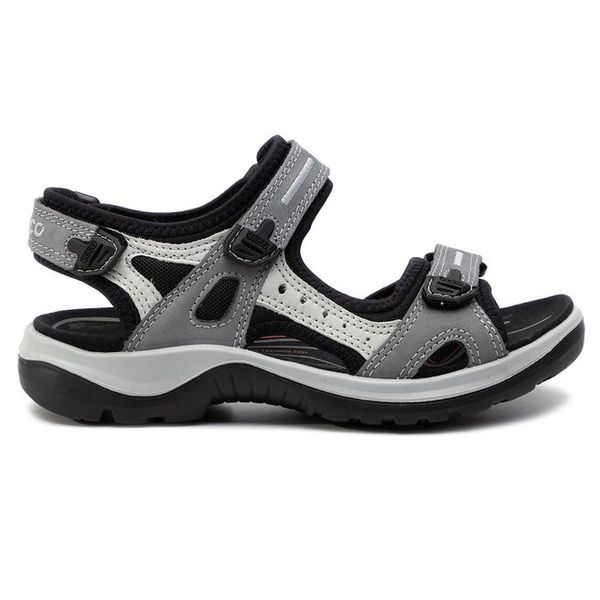 Sandały ECCO. Szare sandały damskie ecco, bez wzorów, bez obcasa, bez zapięcia. Za 579.99 zł.