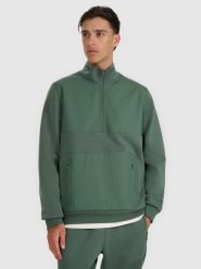 4F Bluza dresowa nierozpinana bez kaptura męska - oliwkowa/khaki XL. Brązowe bluzy męskie 4F, m, bez wzorów, z dresówki, bez ramiączek, bez kaptura. Za 199.99 zł.