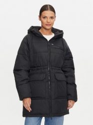 Tommy Jeans Płaszcz zimowy Vail DW0DW18842 Czarny Regular Fit. Czarne płaszcze damskie Tommy Jeans, na zimę, s, bez wzorów, z jeansu, bez kołnierzyka, bez kaptura. Za 1,199.00 zł.