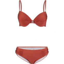 Bikini na fiszbinach (2 części) bonprix miedziany. Brązowe bikini bonprix, bez wzorów. Za 49.99 zł.