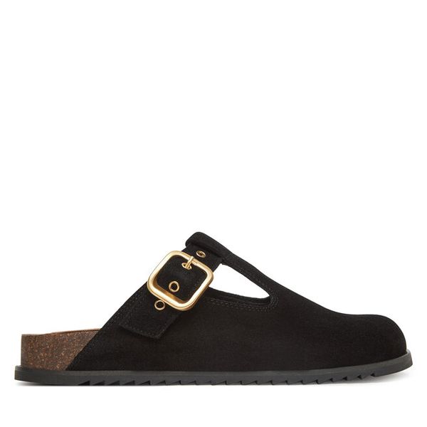 Klapki GINO ROSSI. Czarne klapki damskie Gino Rossi, bez wzorów, bez obcasa, bez zapięcia. Za 329.99 zł.