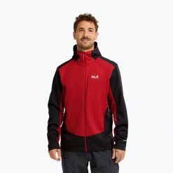 Kurtka softshell męska Jack Wolfskin Skyvail. Czerwone kurtki męskie Jack Wolfskin, m, bez wzorów, z materiału, bez kaptura. Za 652.85 zł.