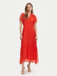 Haveone Sukienka letnia AFF-N006 Pomarańczowy Loose Fit. Brązowe sukienki damskie Haveone, na lato, m, bez wzorów, z wiskozy, bez kołnierzyka, bez ramiączek. Za 369.99 zł.