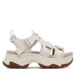 Sandały Teva. Białe sandały damskie Teva, bez wzorów, bez obcasa, bez zapięcia. Za 429.99 zł.