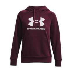Bluza treningowa damska Under Armour Rival Fleece Big Logo. Czerwone bluzy damskie Under Armour, xl, bez wzorów, sportowe, bez ramiączek, bez kaptura. Za 109.99 zł.