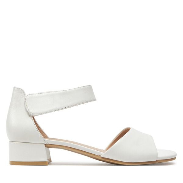 Sandały Caprice. Białe sandały damskie Caprice, bez wzorów, bez obcasa, na płaskiej podeszwie, bez zapięcia. Za 279.99 zł.