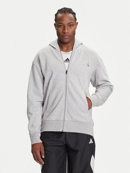 Adidas Bluza ALL SZN Fleece IY4159 Szary Loose Fit. Szare bluzy męskie Adidas, m, bez wzorów, z bawełny, bez ramiączek, bez kaptura. Za 189.99 zł.