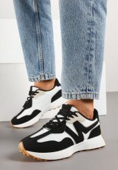 Czarne Sneakersy z Geometrycznym Wzorem Zdivaria. Czarne obuwie sportowe damskie Born2be, bez wzorów, z jeansu, bez zapięcia. Za 89.99 zł.