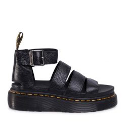 Sandały Dr. Martens. Czarne sandały damskie Dr. Martens, bez wzorów, bez obcasa, na płaskiej podeszwie, bez zapięcia. Za 589.99 zł.