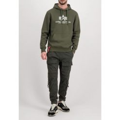 Alpha Industries Basic Hoody sportowa zielona (178312-257). Zielone bluzy sportowe męskie Alpha Industries, m, bez wzorów, z bawełny, z kapturem. Za 259.00 zł.