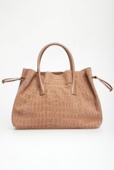 Torebka zamszowa shopper ELISABETTA FRANCHI. Shopperki damskie Elisabetta Franchi, bez wzorów, z zamszu, zamszowe, bez dodatków. Za 3,789.00 zł.