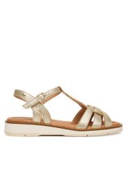 Pikolinos Sandały Roquetas W9B-0789Cl Złoty. Żółte sandały damskie Pikolinos, bez wzorów, ze skóry, bez obcasa, na płaskiej podeszwie, bez zapięcia. Za 559.99 zł.