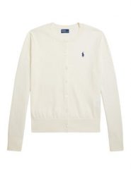 Polo Ralph Lauren Kardigan 211971871003 Écru Slim Fit. Kardigany damskie Polo Ralph Lauren, xs, bez wzorów, z bawełny, bez kołnierzyka. Za 859.99 zł.