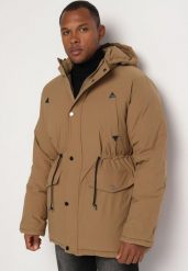 Ciemnobeżowa Kurtka Parka z Odpinanym Kapturem i Polarowym Ociepleniem Rinavia. Brązowe kurtki męskie Born2be, m, bez wzorów, z jeansu, eleganckie. Za 319.99 zł.