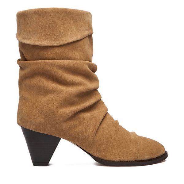 Botki Badura. Brązowe botki damskie Badura, bez wzorów, bez obcasa, na słupku, bez zapięcia. Za 459.99 zł.