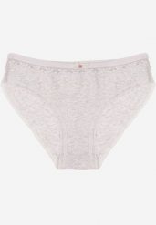 Jasnoszare Bawełniane Majtki Typu Figi z Koronką i Kokardą Zeteria. Szare majtki damskie Born2be, z bawełny. Za 9.99 zł.