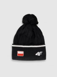 4F Czapka zimowa z wełną merino uniseks - czarna S. Czarne czapki męskie 4F, na zimę, bez wzorów, z wełny. Za 99.99 zł.
