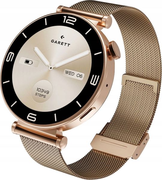 Smartwatch Garett Rose Różowe złoto (5904238486887). Czerwone zegarki smartwatch GARETT, bez wzorów. Za 285.99 zł.