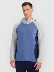 4F Bluza dresowa rozpinana z kapturem męska - szara M. Szare bluzy męskie 4F, m, bez wzorów, z dresówki, bez ramiączek, z kapturem. Za 169.99 zł.