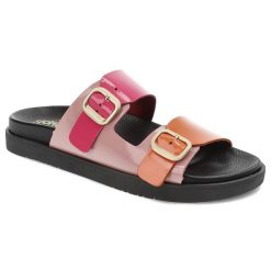 Różowe Klapki Yokono Stylowe Obuwie Damskie. Czerwone klapki damskie Yokono, na lato, bez wzorów, z materiału, eleganckie, bez obcasa, bez zapięcia. Za 239.00 zł.