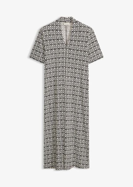 Sukienka z dżerseju. Fioletowe sukienki damskie bonprix, bez wzorów, z dżerseju, eleganckie, bez kołnierzyka, bez ramiączek. Za 139.99 zł.