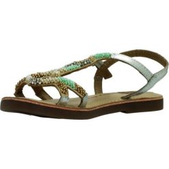 Sandały GIOSEPPO 74825G Srebrny. Szare sandały damskie Gioseppo, bez wzorów, ze skóry, bez obcasa, bez zapięcia. Za 178.99 zł.