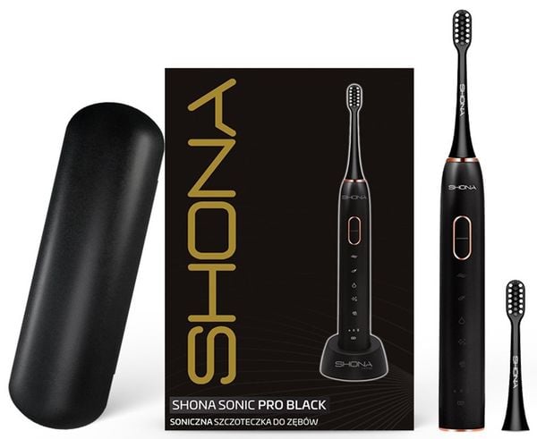 Szczoteczka soniczna Shona Sonic PRO Black. Czarne szczoteczki soniczne Shona Med. Za 139.90 zł.