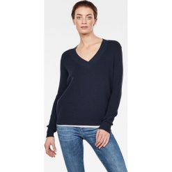 G-Star Raw - Sweter. Niebieskie swetry nierozpinane damskie G-Star Raw, l, bez wzorów, z dzianiny, retro, bez kołnierzyka, bez ramiączek. Za 369.90 zł.
