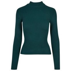 Damski sweter z prążkowanym golfem Urban Classics. Czerwone swetry nierozpinane damskie Urban Classics, na zimę, bez wzorów, z dzianiny, bez kołnierzyka, bez ramiączek. Za 175.50 zł.