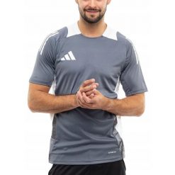 Koszulka Mężczyzna adidas Tiro 24 T-shirt Bluzka Sportowa Treningowa roz. M. Szare koszulki sportowe męskie Adidas, m, bez wzorów, z materiału, bez ramiączek, na fitness i siłownię. Za 109.99 zł.