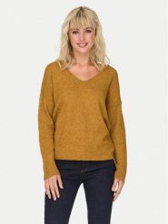 ONLY Sweter Rica 15224360 Pomarańczowy Regular Fit. Brązowe swetry nierozpinane damskie ONLY, m, bez wzorów, z syntetyku, bez kołnierzyka, bez ramiączek. Za 89.99 zł.