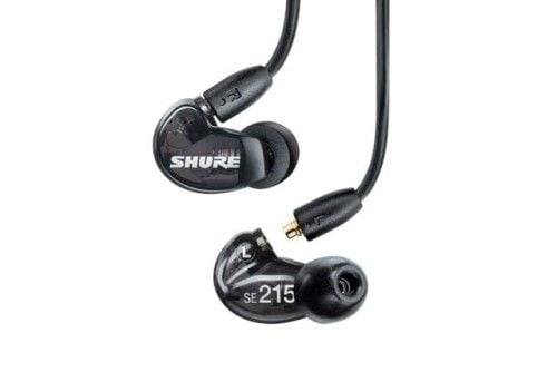 Shure SE215DYBK+UNI-EFS - Słuchawki douszne AONIC215 z pojedynczym przetwornikiem i kablem 3.5mm (czarne). Czarne słuchawki douszne Shure. Za 533.99 zł.