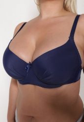 Granatowy Gładki Biustonosz Full-Cup Crisannas. Niebieskie biustonosze Renee, bez wzorów. Za 19.99 zł.