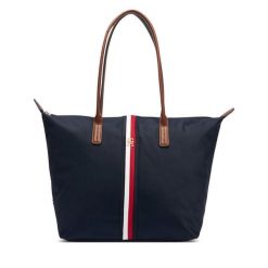 Torebka Tommy Hilfiger. Niebieskie shopperki damskie Tommy Hilfiger, bez wzorów, bez dodatków. Za 449.99 zł.