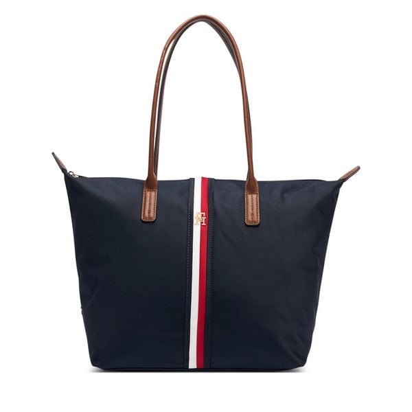 Torebka Tommy Hilfiger. Niebieskie shopperki damskie Tommy Hilfiger, bez wzorów, bez dodatków. Za 449.99 zł.