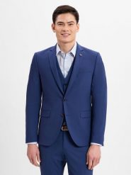 Finshley & Harding London marynarka od garnituru modułowego Mężczyźni Slim Fit Sztuczne włókno niebieski, 54. Niebieskie garnitury męskie Finshley & Harding London, m, bez wzorów, z włókna. Za 999.95 zł.