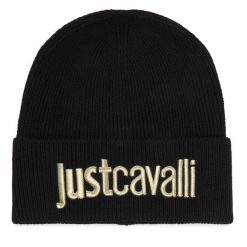 Czapka Just Cavalli. Czarne czapki damskie Just Cavalli, na zimę, bez wzorów. Za 344.99 zł.