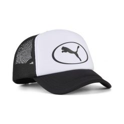 Czapka typu trucker Essentials PUMA. Białe czapki męskie Puma, bez wzorów. Za 89.00 zł.